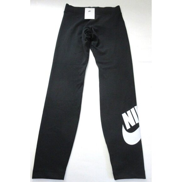 Nike Sportswear Women's Essential High Waisted Logo Leggings Pants Black NWT - Picture 1 of 3